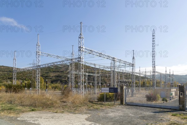 Red Eléctrica de España, electricity substation, Sangüesa, Navarre province, Spain