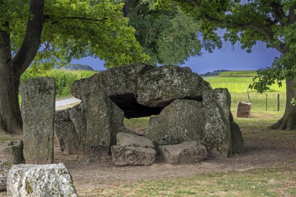 Grand Dolmen de Wéris, megalithic gallery grave, chambered tomb near Durbuy in summer, province of Luxembourg, Belgian Ardennes, Wallonia, Belgium