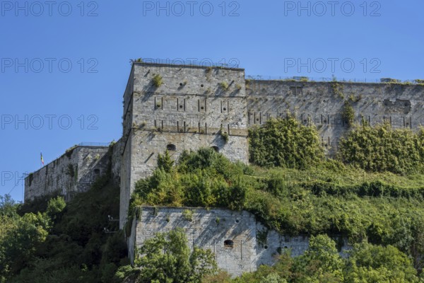 19th century Citadel of Huy, Citadelle de Huy, Fort van Hoei, fortress overlooking the Meuse river in the city Huy, province of Liège, Belgium
