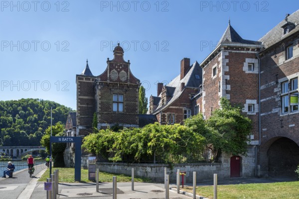 17th century Maison Batta, former refuge of Abbey of Val-Saint-Lambert de Seraing along the Meuse river in the city Huy, province of Liège, Belgium