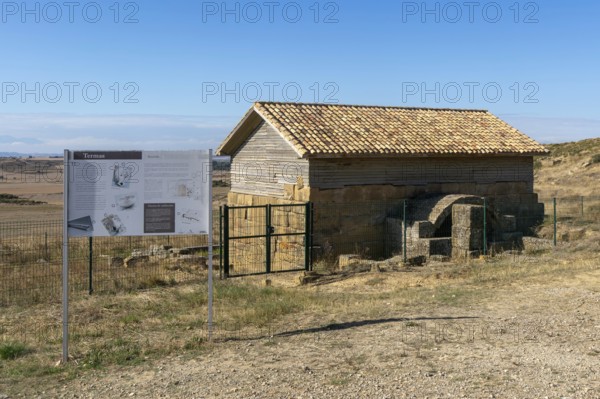 Bathhouse, ternas romanas de los bañales, Roman town of Los Banales, near Layana, Zaragoza province, Aragon, Spain