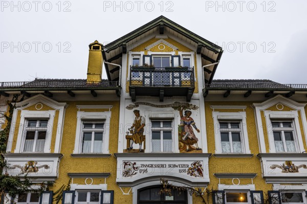 Facade painting on an older residential building, Dießen am Lake Ammer, Upper Bavaria, Bavaria, Germany