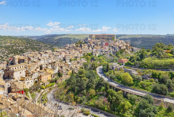 Elevated view of Ragusa Ibla, Ragusa Ibla, Ragusa province, Sicily, Italy