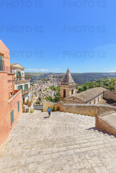 View of Ragusa Ibla from Santa Maria delle scale church, Ragusa Ibla, Ragusa province, Sicily, Italy