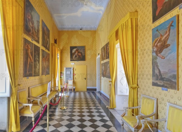 Building interior, Donnafugata Castle, Donnafugata, Ragusa province, Sicily, Italy