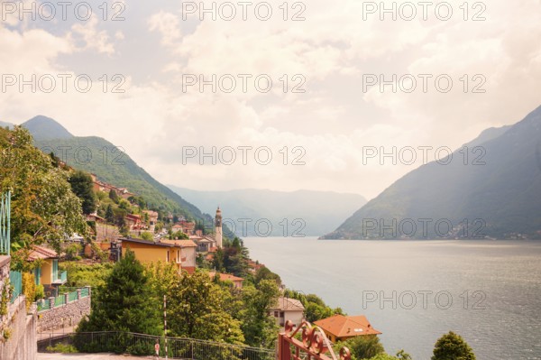 View of Lake Como, Italian Lago di Como, one of the Upper Italian lakes, Lombardy region, Italy