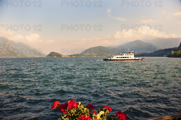 Car ferry on Lake Como, Como province, Lombardy, Italy