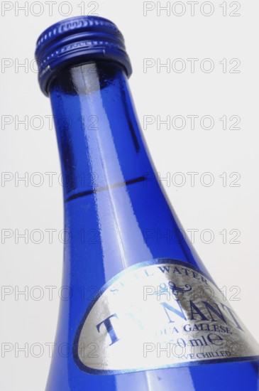 Mineral water, Ty Nant, in blue designer bottle, water from Wales, is considered one of the best spring water in the world