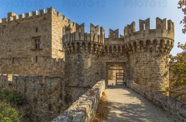 Fortress tower, Grand Master's Palace built in the 14th century by the Order of Johnnite, fortress and palace for the Grand Master, UNESCO World Heritage, old town, Rhodes city