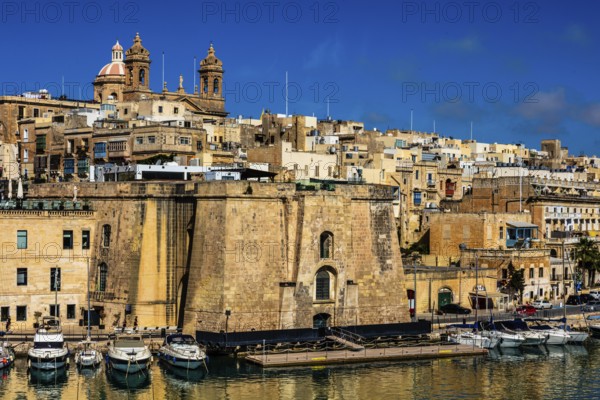 View from Vittoriosa of Senglea, L-Lisla, Three Cities, Cottonera, oldest settlements in Malta, 16th century, Malta