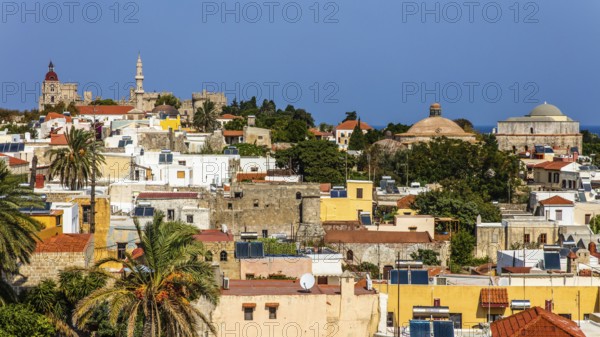 View over the alleys of the old town, Rhodes Town