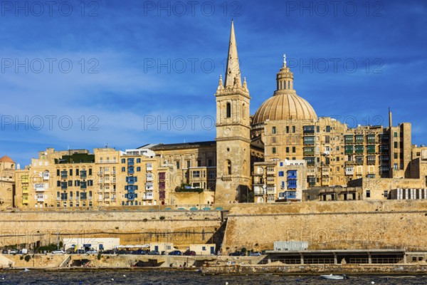 Old town of Valletta with fortification ring, UNESCO World Heritage, Malta