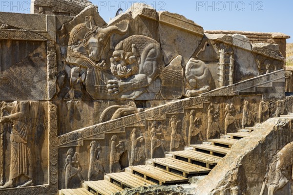 Relief Lion Fighting Bull, Staircase of Darius Plastes, Persepolis
