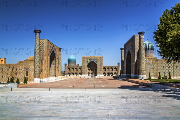 Registan Square, ensemble of three madrasas, Samarkand, Uzbekistan