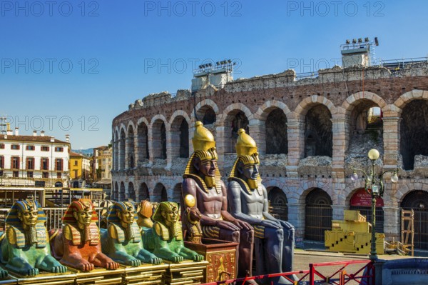 Aida decorations, Verona Roman Arena, 1st century, Veneto, Italy