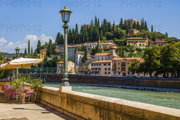 Esch-Ufer, Verona with medieval old town, Veneto, Italy, Verona, Veneto, Italy