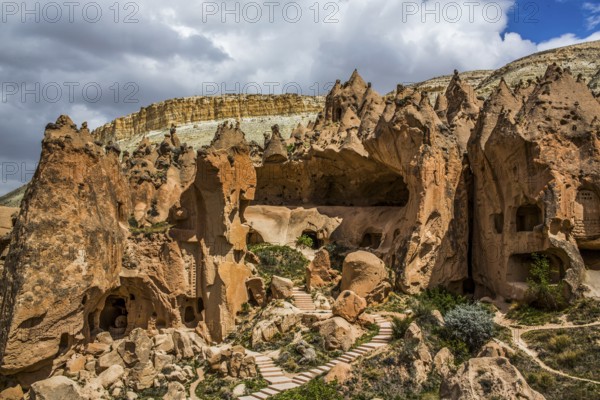 Zelve Valley, fantastic tuff rock formations, Cappadocia, Turkey
