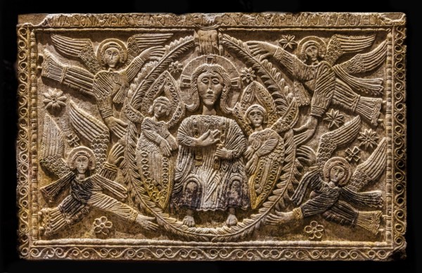 Ratchis Altarpiece with Christ on the Throne, 8th century, Museo Cristiano with masterpieces of Lombard sculpture, Cividale del Friuli, city with historical treasures, UNESCO World Heritage, Friuli, Italy, Cividale del Friuli, Italy