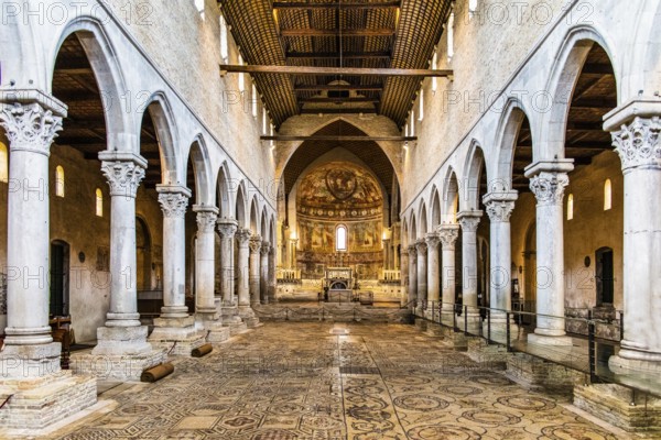 Basilica of Aquileia from the 11th century, largest floor mosaic of the Western Roman Empire, UNESCO World Heritage Site, important city in the Roman Empire, Friuli, Italy