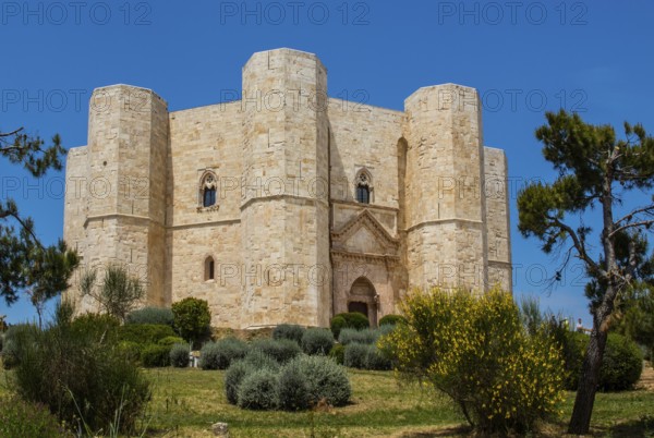 Octagonal castle - landmark of the region, Castel del Monte, Puglia, Castel del Monte, Puglia, Italy