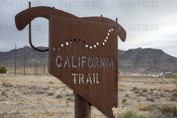 West Wendover, Nevada - A sign marks the route of the California Trail, used by emigrants in the mid-19th century to reach California