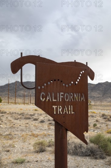 West Wendover, Nevada - A sign marks the route of the California Trail, used by emigrants in the mid-19th century to reach California