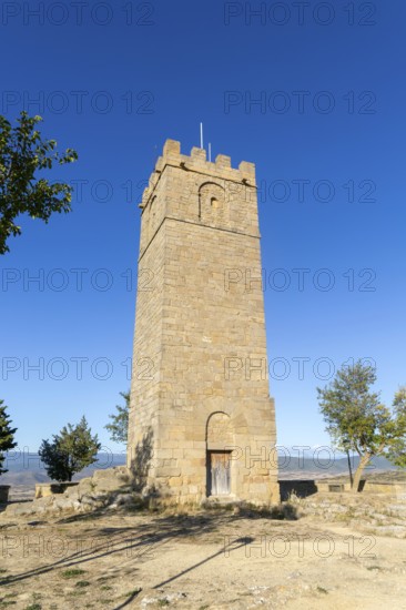 Torre del Homenaje del Castillo tower, Castle of Peña Felizana, Sos del Rey Católico, Zaragoza province, Aragon, Spain