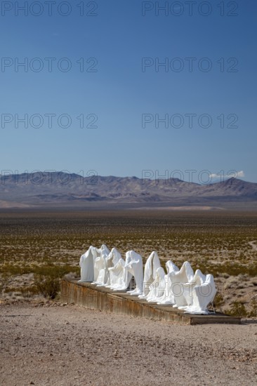 Beatty, Nevada - Art is the attraction in Rhyolite, a town that boomed briefly after gold was discovered in 1904. Albert Szukalski's The Last Supper is one of the main works on display