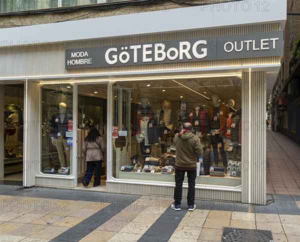 Göteborg outlet shop Mens clothing, city centre of Zaragoza, Aragon, Spain