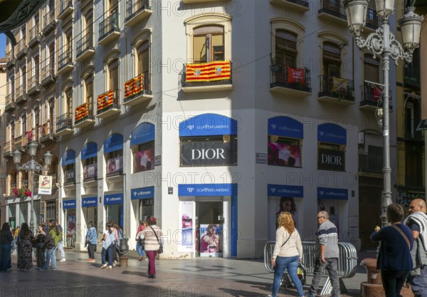 Perfume cosmetics shop store advertising Dior, Calle de Alfonso I, Zaragoza, Aragon, Spain