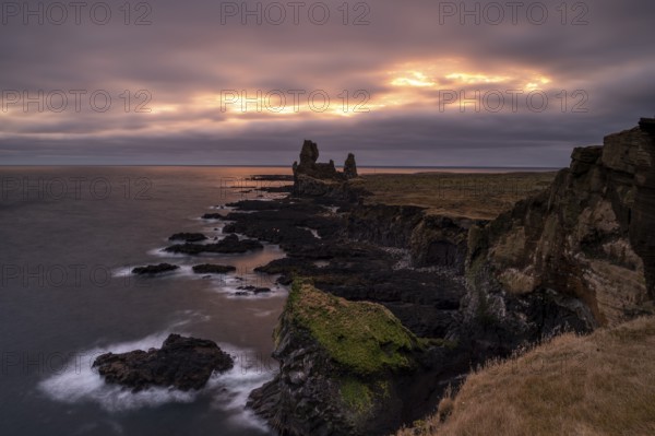 Coast, evening light, Arnastapi, Iceland