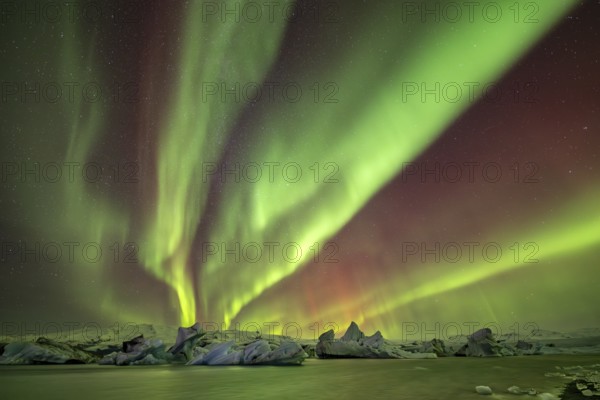 Northern Lights, Aurora Borealis, Glacier Lagoon, Jökulsarlon, Iceland