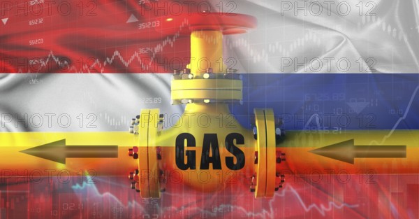 Russian gas export pipeline to Austria. Gas exports from Russia to Austria on financial chart