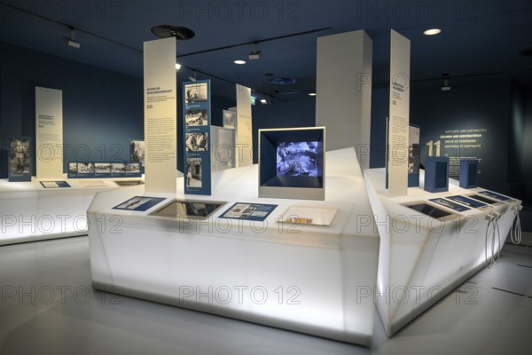 Exhibition Destiny Herrenmensch in the former NS Ordensburg Vogelsang, interior view, Eifel National Park, Schleiden-Gemünd, North Rhine-Westphalia, Germany