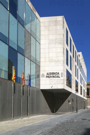 Audiencia Provincial government courts modern building, Zaragoza, Aragon, Spain