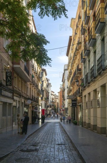 Narrow street in historic old town area, city centre of Zaragoza, Aragon, Spain, Europe - Calle de la Torre Nueva