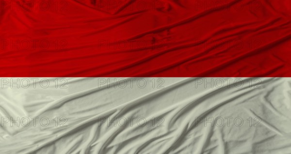 Indonesian flag waving. Flag of Indonesia with cloth texture