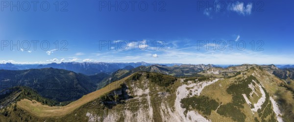 Drone shot, view of Egelseehörndl, Postalm, Osterhorn Group, Salzkammergut, Province of Salzburg, Austria