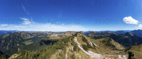 Drone shot, view of the summit of Egelseehörndl, Postalm, Osterhorn Group, Salzkammergut, Province of Salzburg, Austria