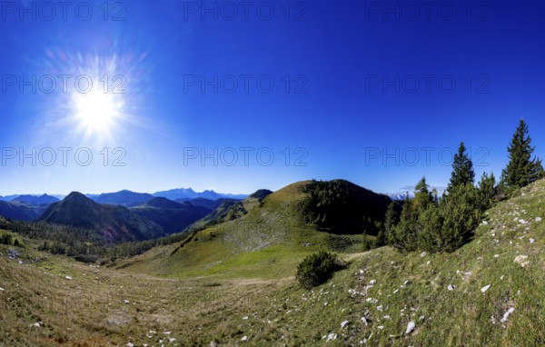 View from Rossfeld to Großer Radl, Postalm, Osterhorn Group, Salzkammergut, Province of Salzburg, Austria