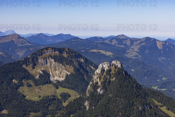 View from Rettenkogel to Sparber and Bleckwand, Postalm, Osterhorn Group, Salzkammergut, Province of Salzburg, Austria