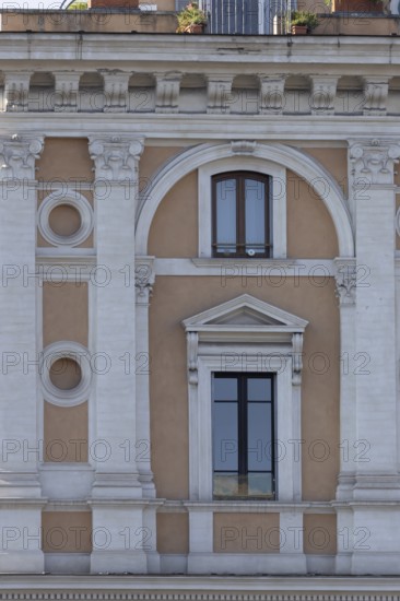 Windows of a building in the city of Rome, Italy