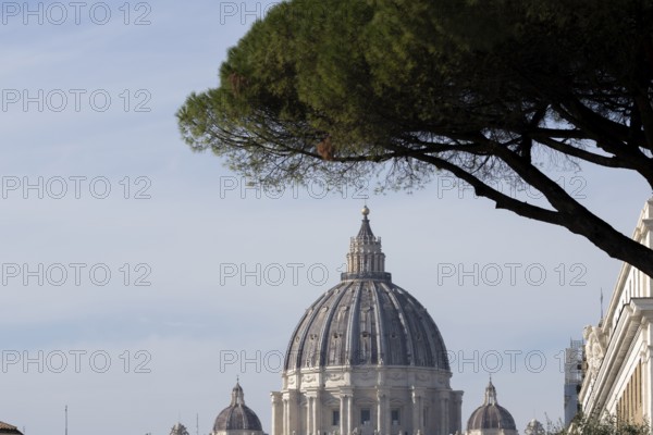 Dome of St. Peter's Basilica in the Vatican city, Rome, Italy