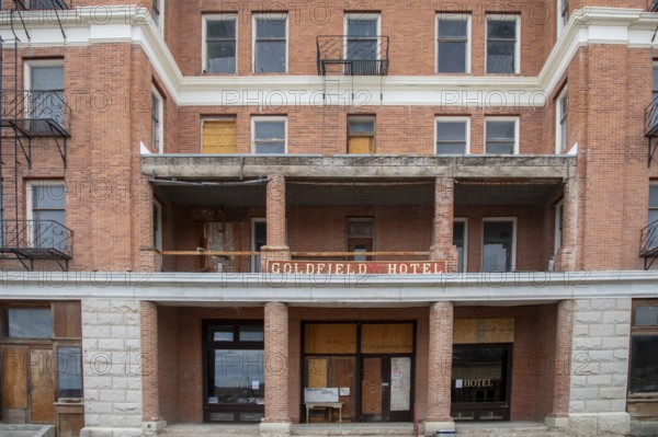 Goldfield, Nevada - The Goldfield Hotel. Now closed, the Goldfield was the most lavish hotel during the area's gold rush in the early 20th century