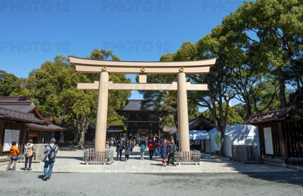 Meiji Jingu Sanno Torii at the entrance to Meiji Jingu, Meiji Shrine, Shinto Shrine, Yoyogi Park, Shibuya, Tokyo