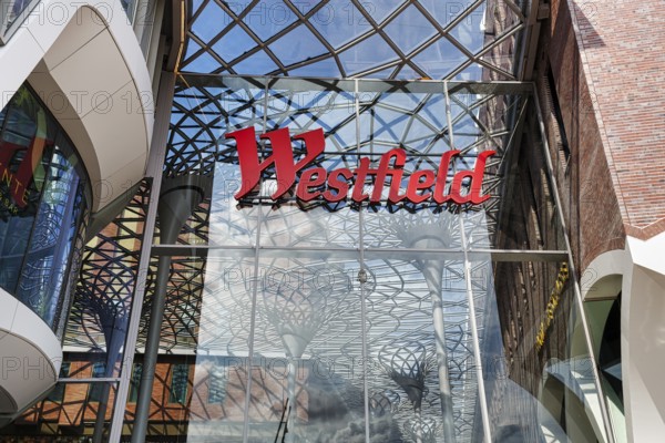 Westfield Überseequartier, shopping center, adventure center with logo, lettering on glass façade, multifunctional complex, urban development, Elbpromenade, HafenCity, Hamburg, Germany