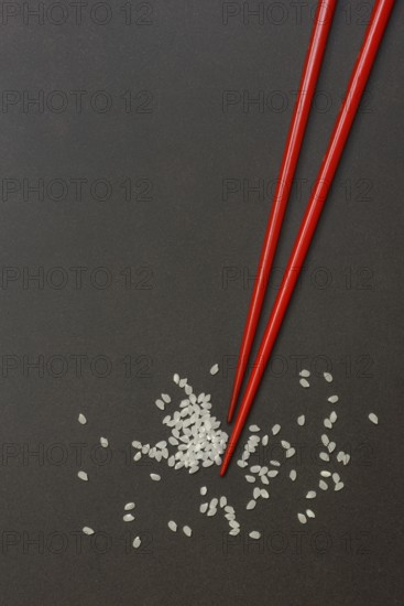 Rice and chopsticks. Oryza