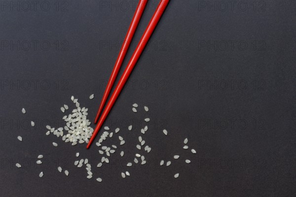 Rice and chopsticks. Oryza