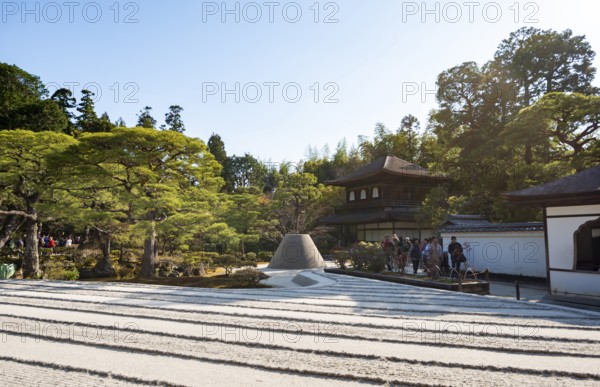 Rock Garden, Zen Garden with Mount Fuji Replica, Jisho-ji or Ginkaku-ji, Zen Temple, Higashiyama, Kyoto, Japan