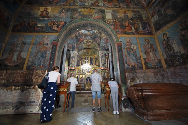Frescoes in Krusedol monastery, interior view, Krušedol Prnjavor, Vojvodina Province, Serbia